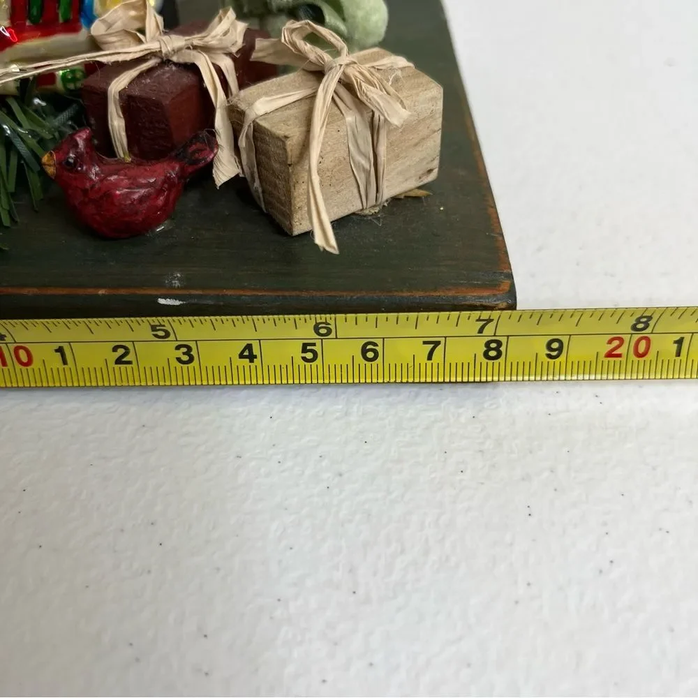 Handmade Hand Painted Wood Carved Christmas Santa Presents Sack Toys Folk Art
